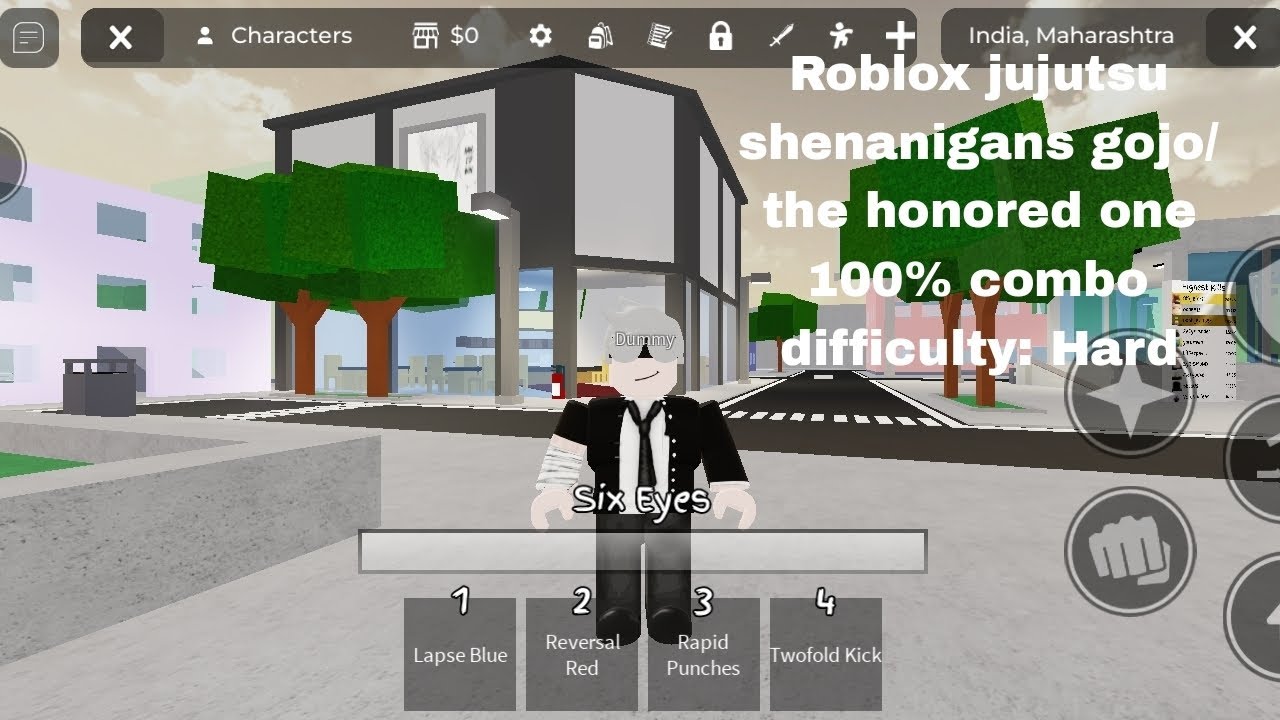 Roblox jujutsu shenanigans gojo/ the honored one 100% combo