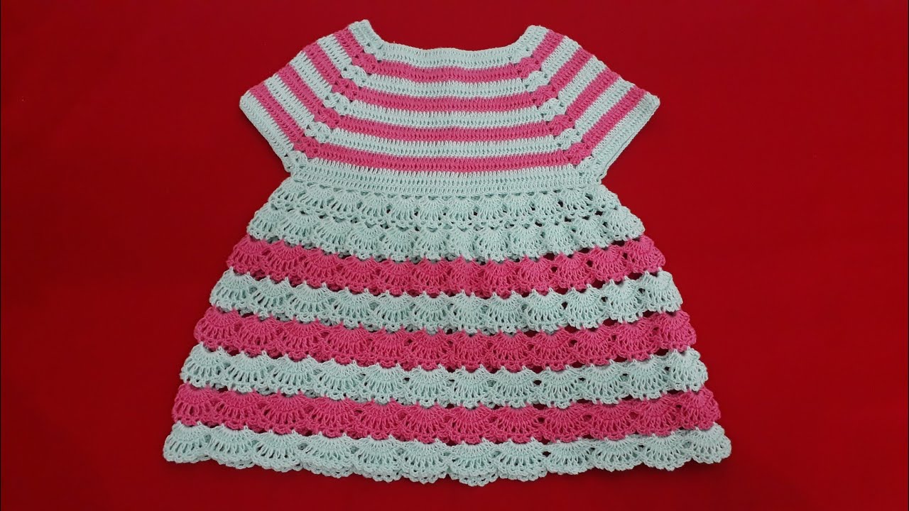 Vestido Cléa1000 de crochê de 0 a 3 meses.
