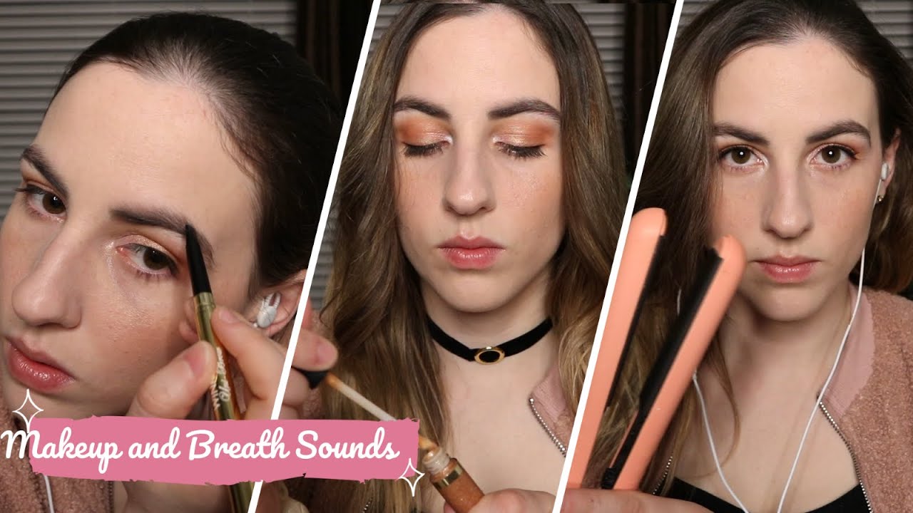 [ASMR] *No Speaking* Get Ready with Me || Makeup and Breath Sounds