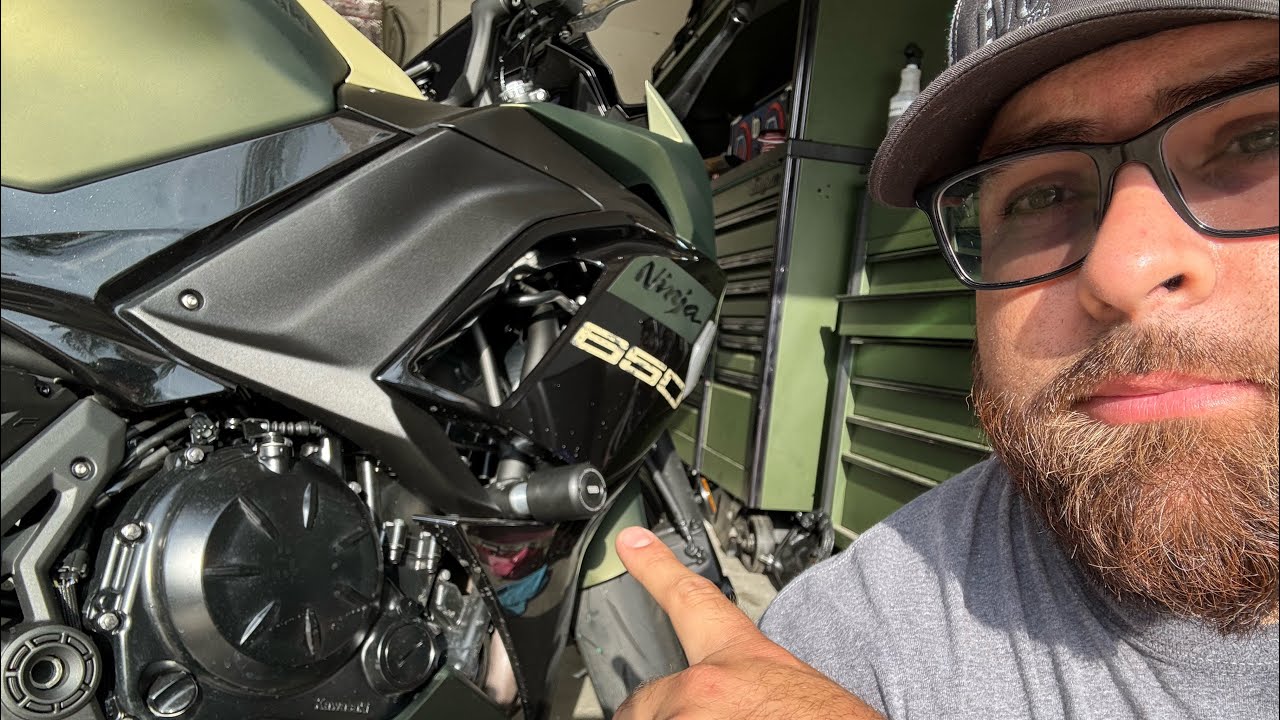 Womet-Tech frame slider install on a 2024 Kawasaki Ninja 650