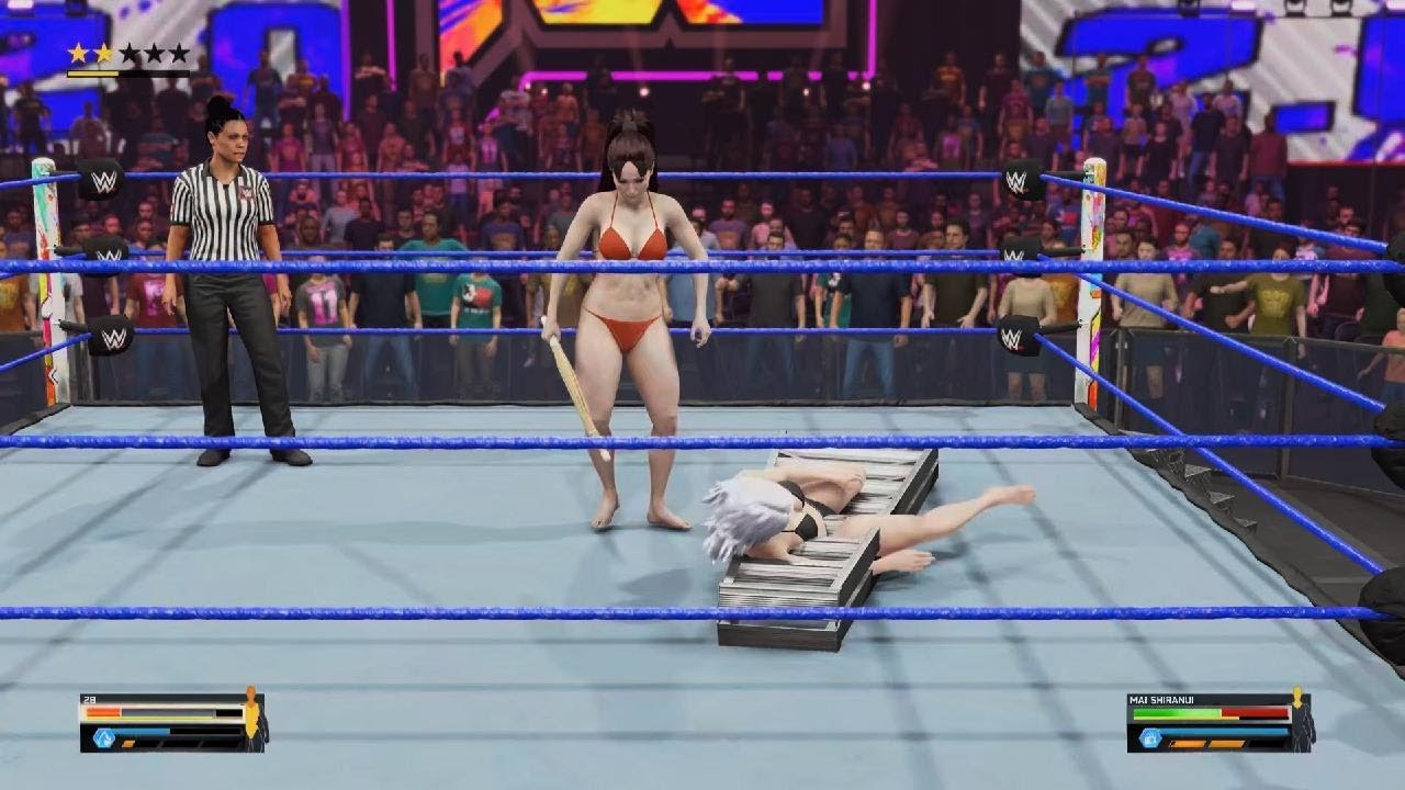 WWE 2K25 2B VS Mai Shiranui Bikini Extreme Rules Match