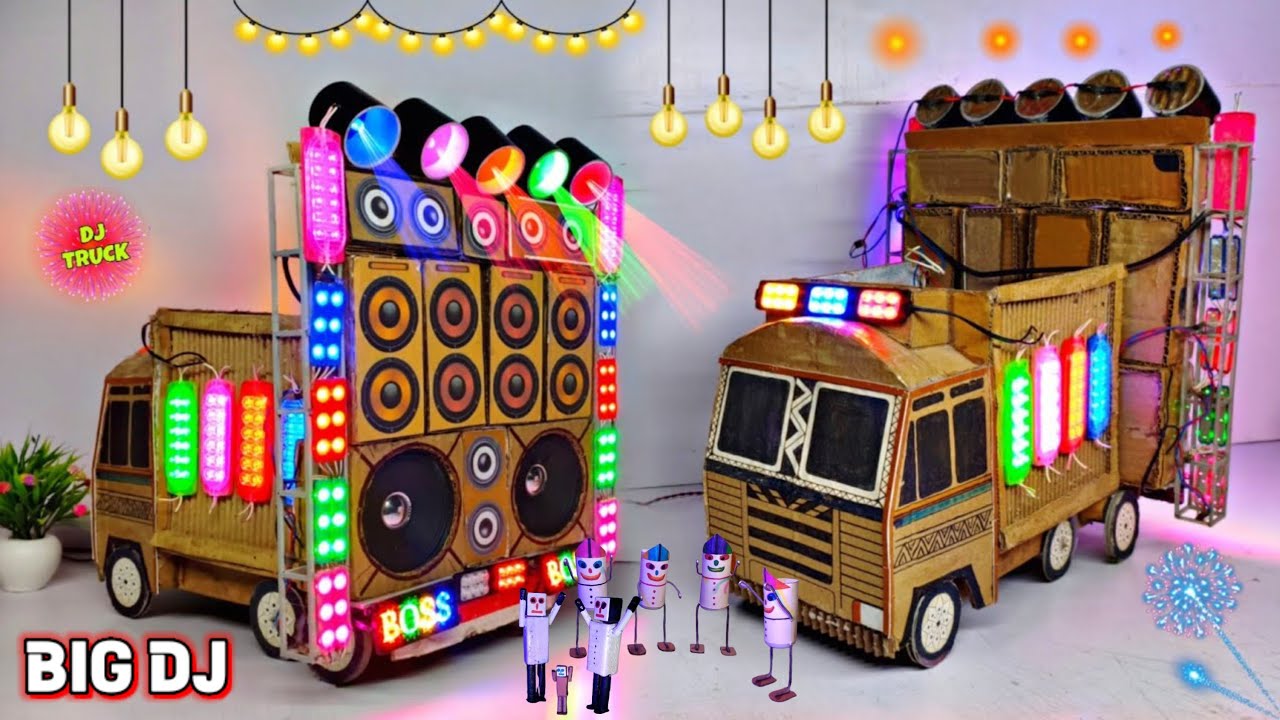 Mini Dj Setup | how to make mini dj setup with cardboard Making Dj truck | dj gadi, dj wala video
