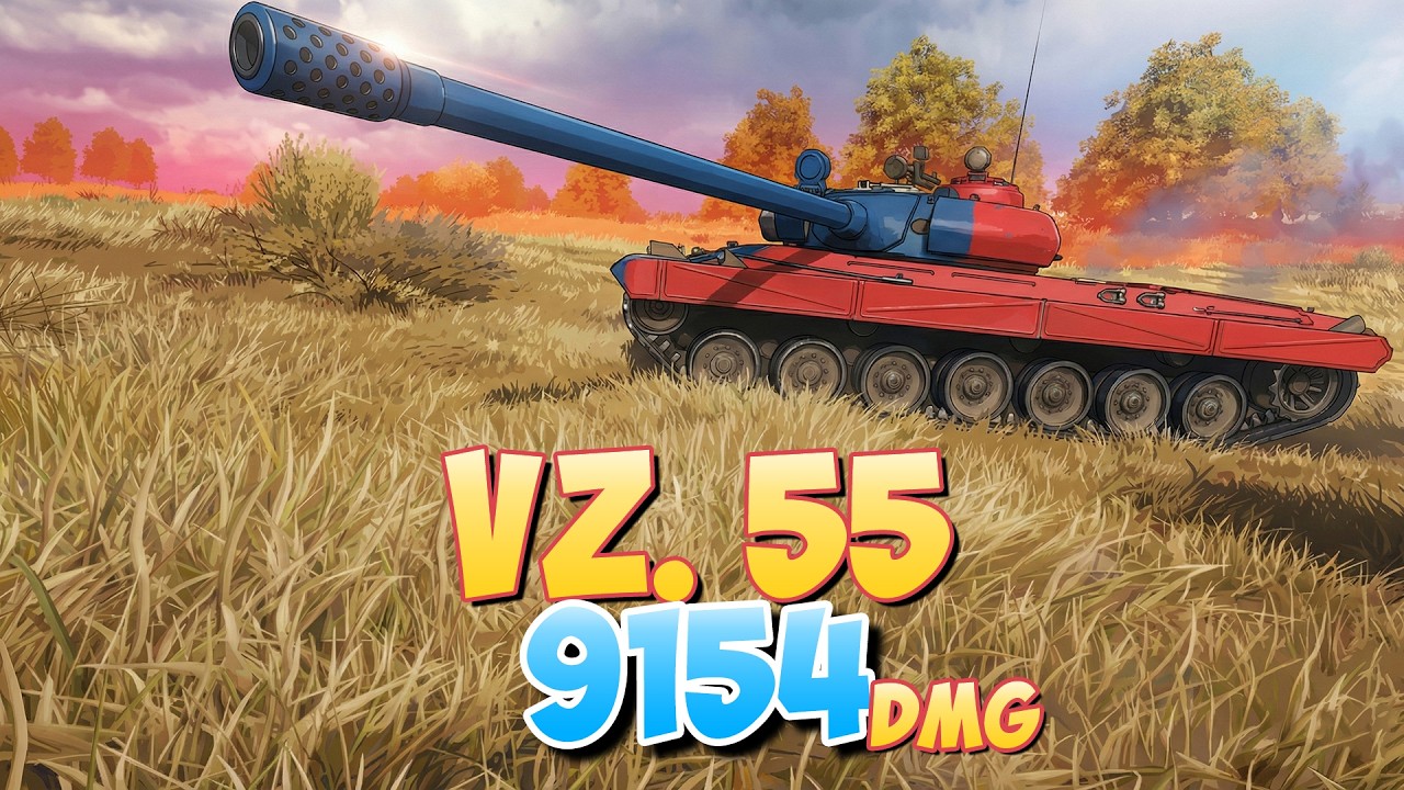 Vz. 55 - 4 Фрагов 9.1K Урона • Мир Танков