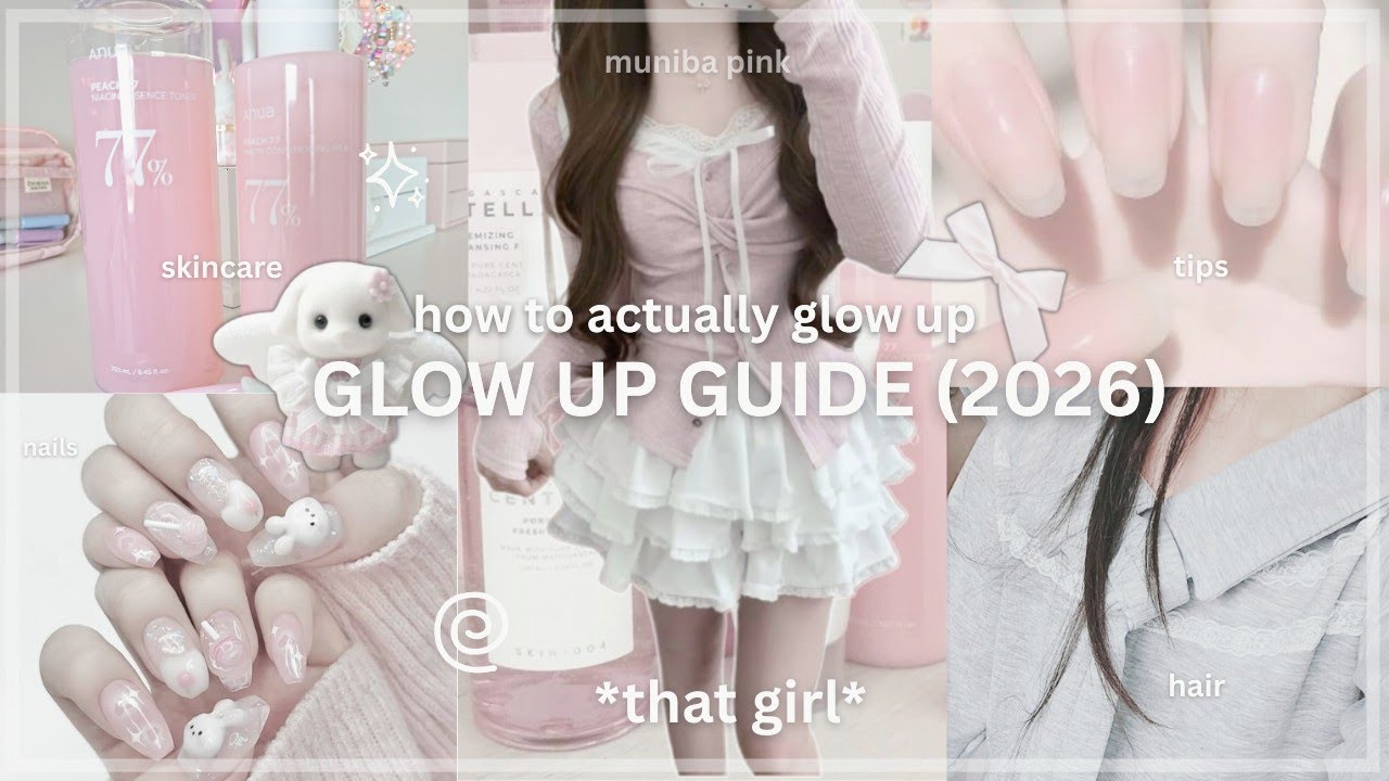 ULTIMATE GLOW UP GUIDE [2026] 🎀🐰| new year prep, skincare, vision board, hair, nails *that girl*  ꩜