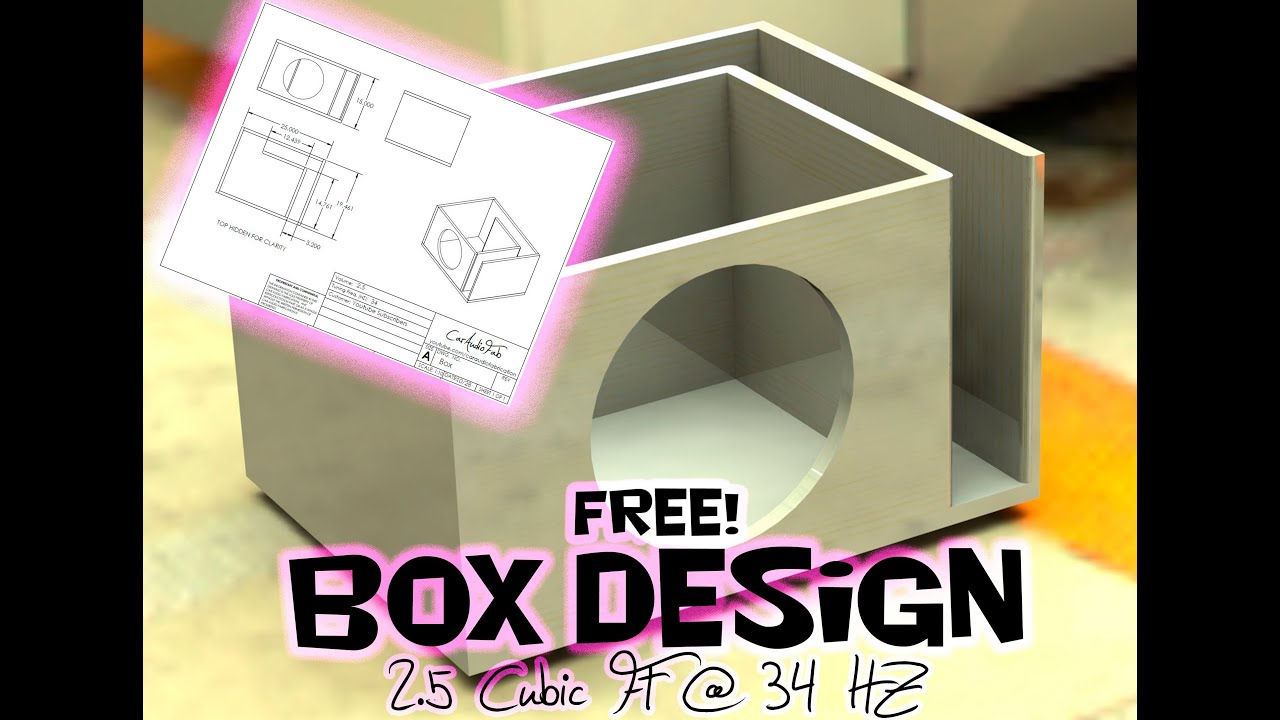 Free Sub Box Design! 12" Sub 2.5 Cubic Ft at 34 HZ