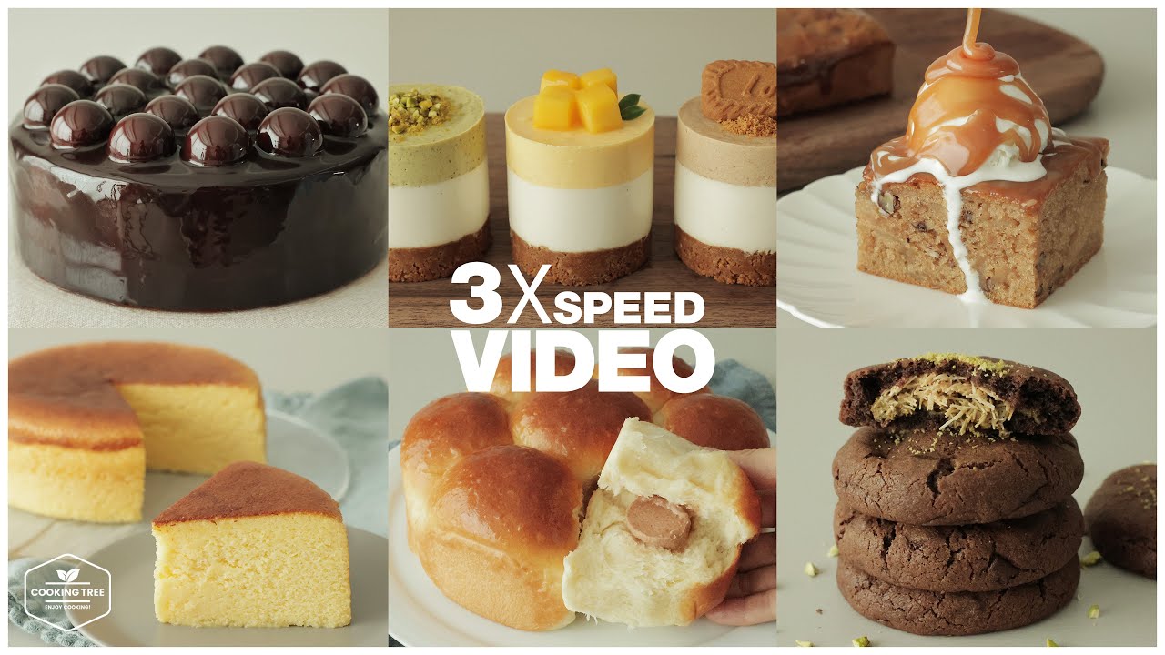 (140) 3x Speed 케이크 디저트 베이킹 영상 | Cake Dessert Baking Video | Bubble Chocolate Cake,Cookies,Cheesecake