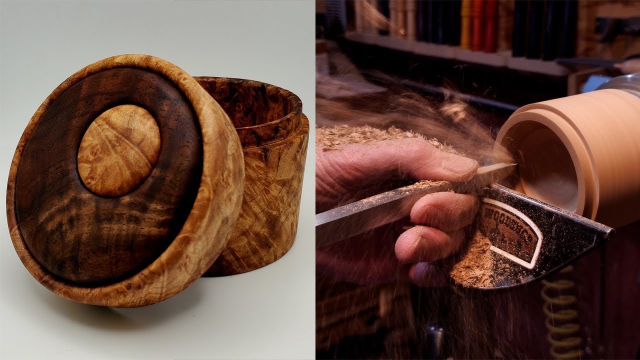 Woodturning | Maple Lidded Box With Walnut Inlay
