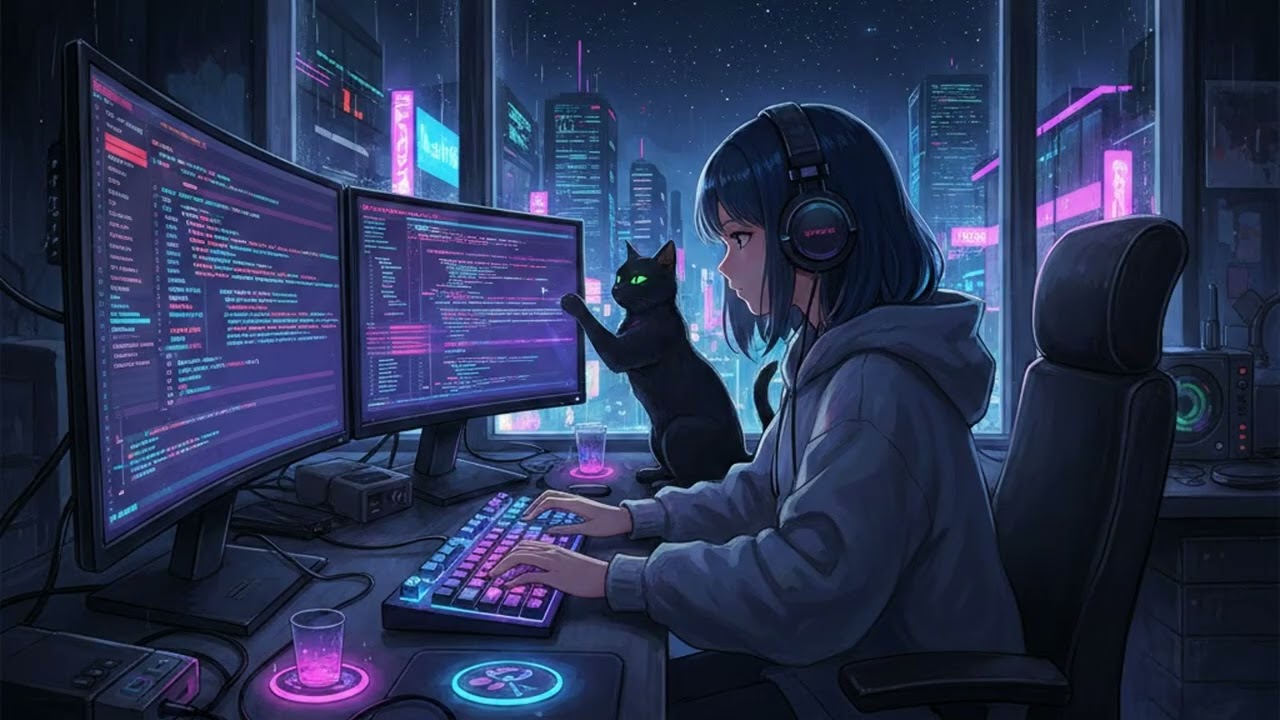 3 Hours Synthwave BGM for Coding - Retro Electronic Mix