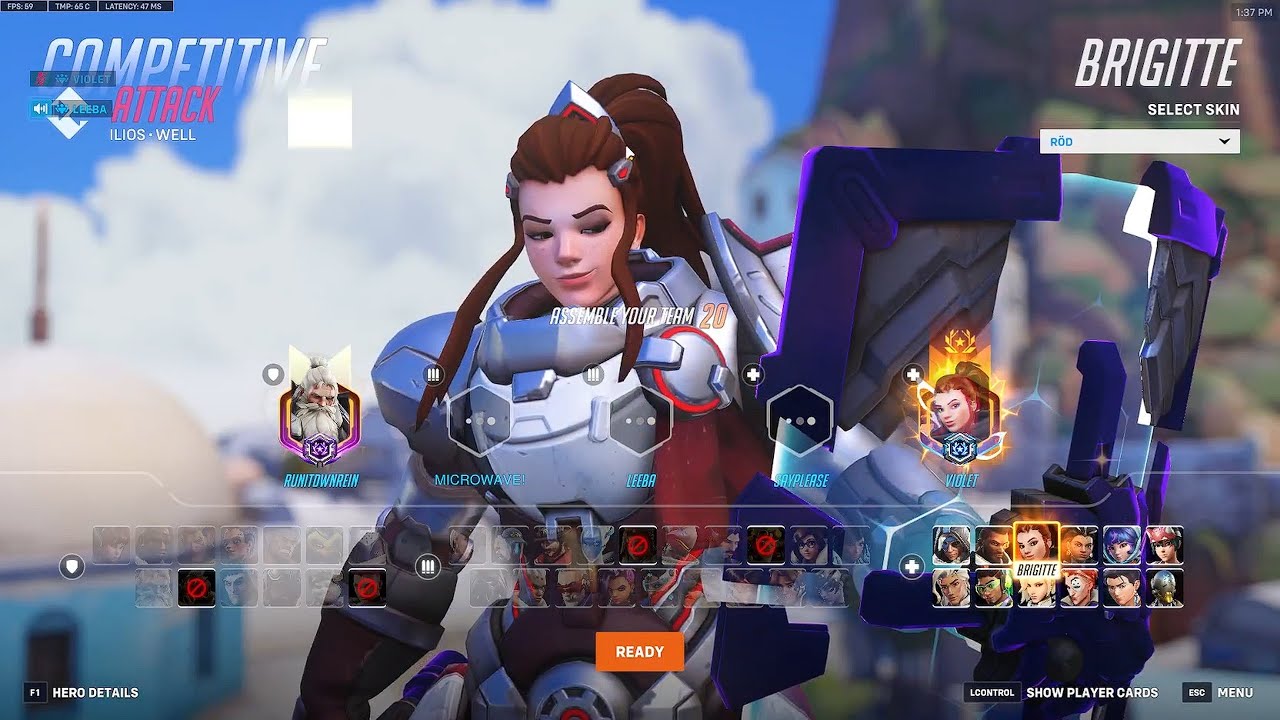 КАК ВЫГЛЯДИТ БРИГИТТА НА БОЛЕЕ 3000 ЧАСОВ! ГЕЙМПЛЕЙ БРИГИТТЫ В OVERWATCH 18, ТОП-500