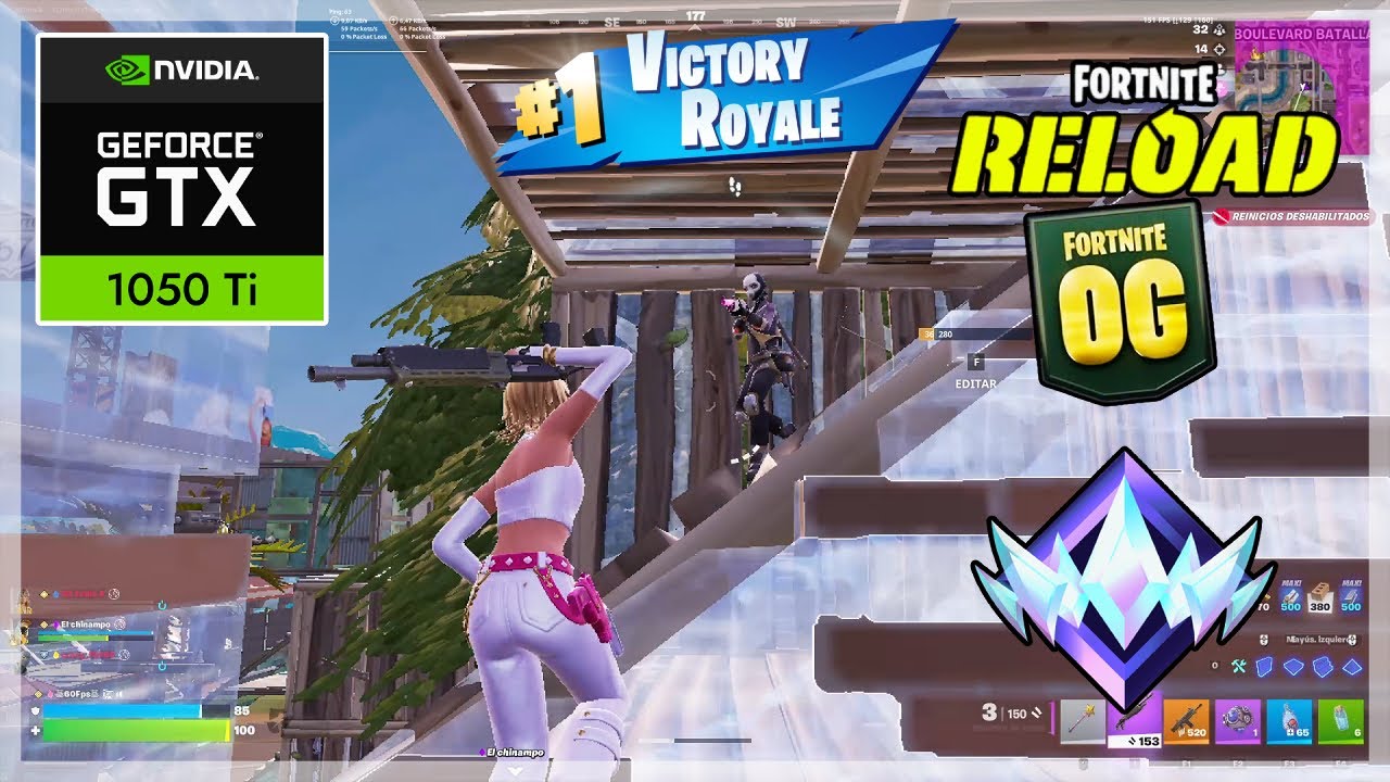Fortnite Reload | Ranked Solo vs Squad | [GTX 1050 Ti] 144 Hz Gameplay 🔥