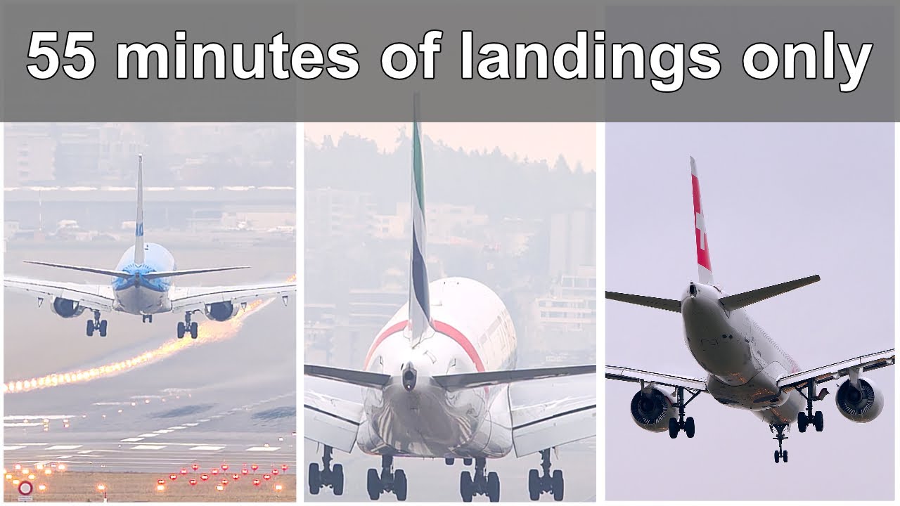 Zurich Airport 55 minutes of landings only January 28th 2026.