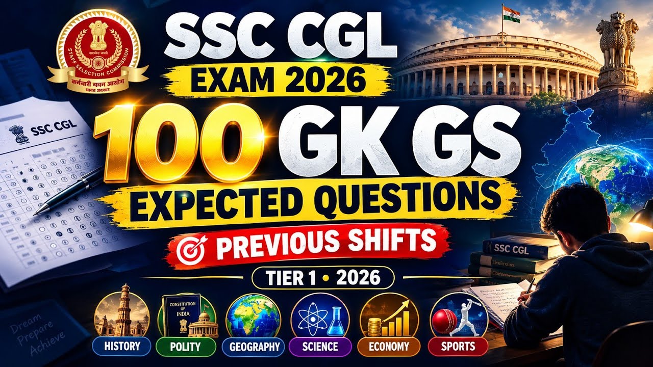 SSC CGL 2026 GK GS Expected Questions Based on Previous Shifts | SSC CGL Exam 2026 Review Today 