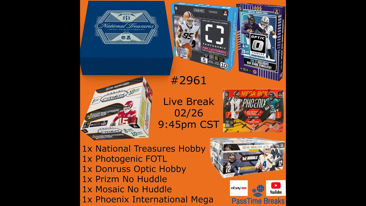 02/26 - 2025 NATIONAL TREASURES PHOTOGENIC FOTL NFL - 6x Box Hobby Mix #2961 LIVE BREAK