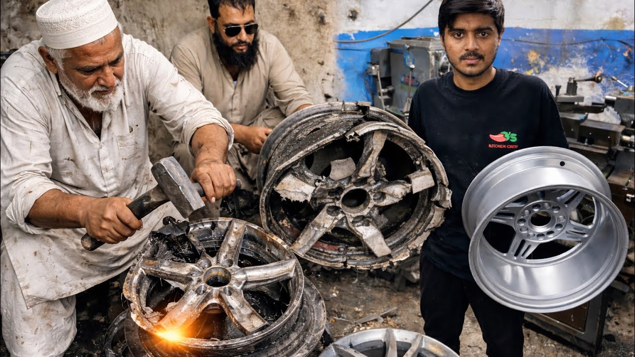 From Destroyed Rim to Brand New Wheel | Old School Mechanics Magic
