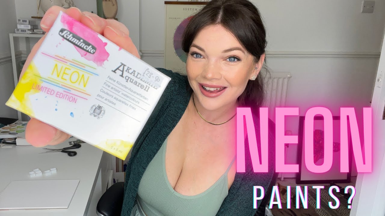 Where I finally found the NEON watercolour paints! New limited edition Schmincke watercolour swatch