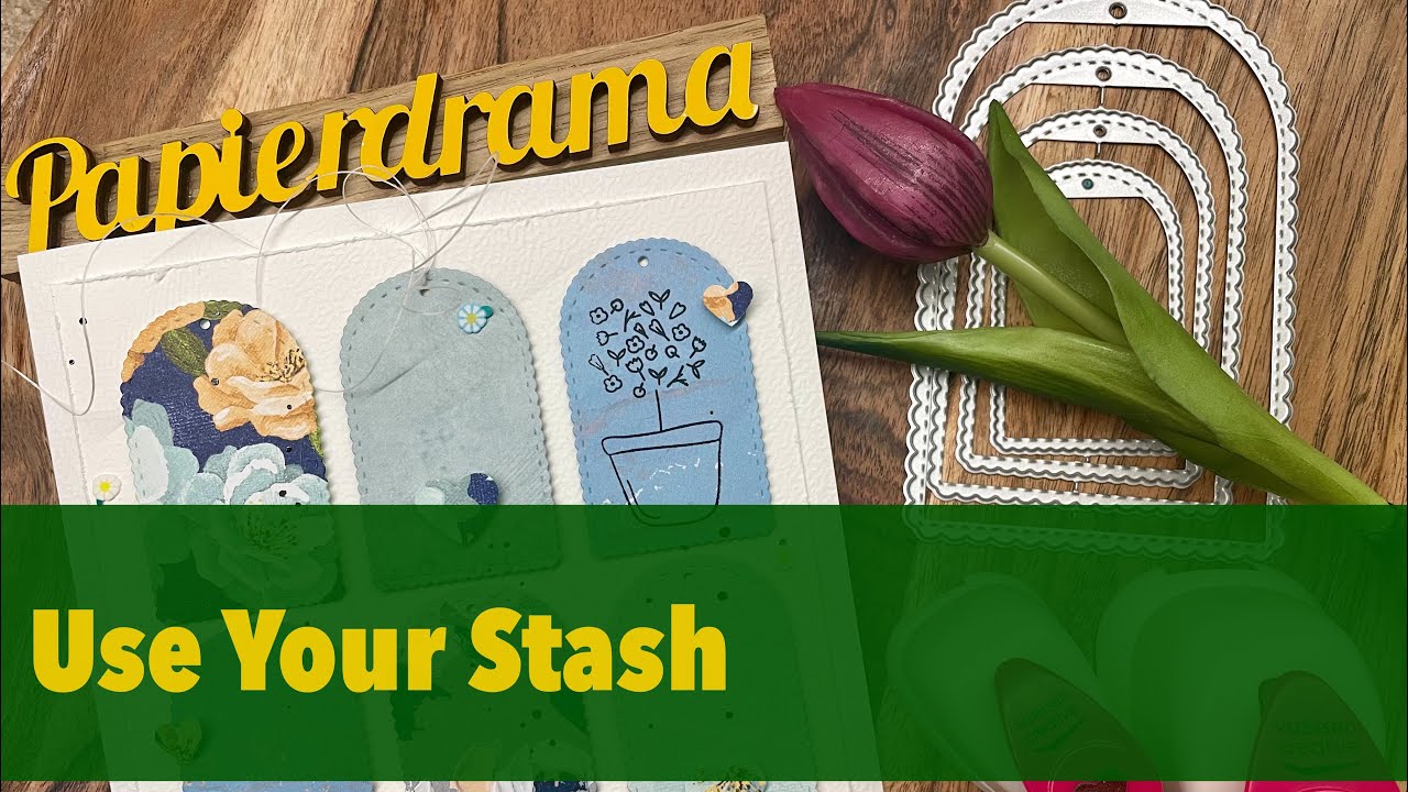Karte basteln | Tag Stanze trifft Karte | Idee Papierresteverwertung |Papierdrama 😍 [watch me craft]