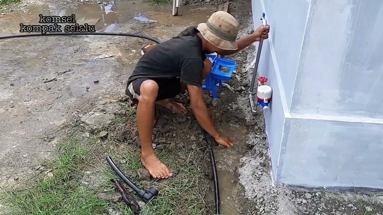 Memasang meteran air bersih pdam | water meter air ukuran 1/2