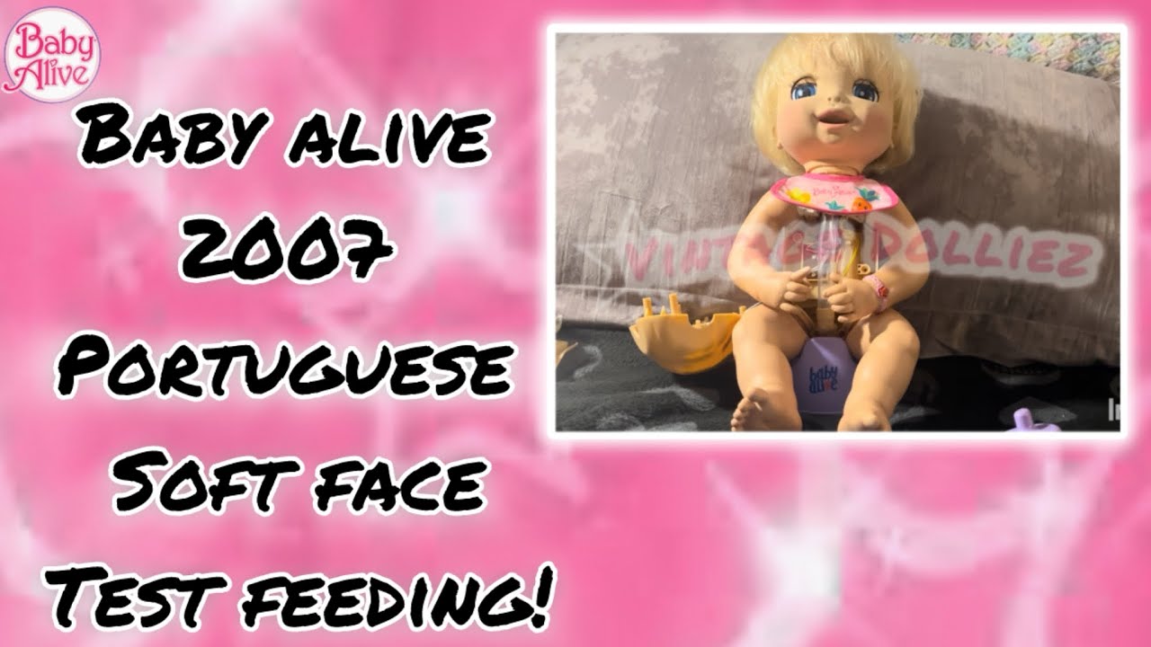 Тест кормления куколки Baby Alive 2007 года выпуска, португальская, с мягким лицом! ⭐️🫶🏻