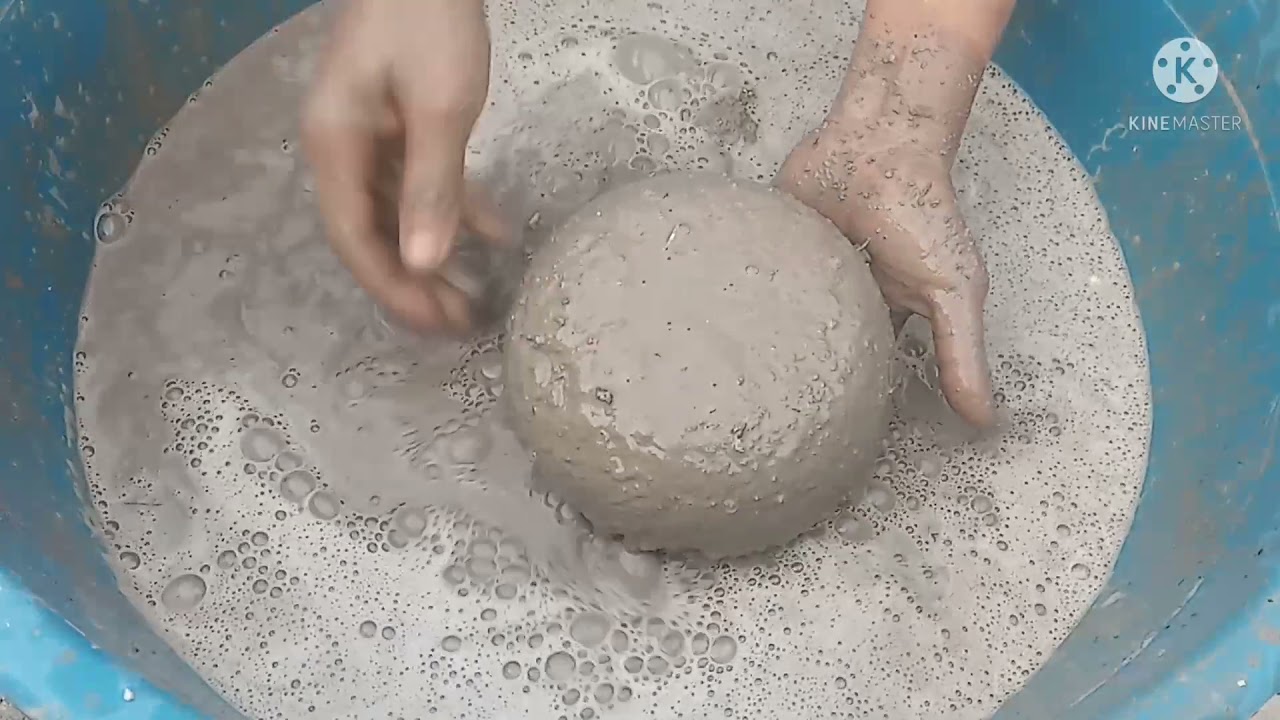 asmr, gritty sand cement bowls crumbling in 💦 Water