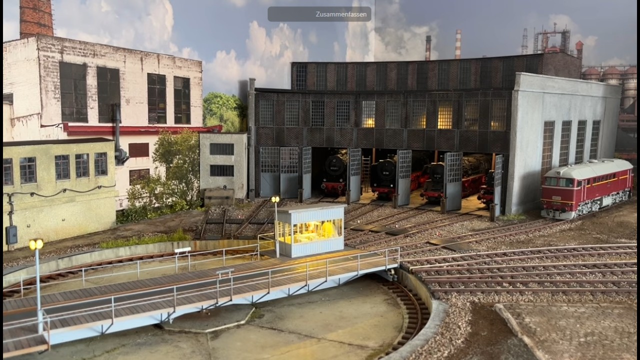 Einzug der Loks in das BW Spur 0 Modelleisenbahn