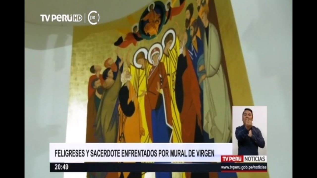 Callao: feligreses y sacerdote enfrentados por mural de virgen