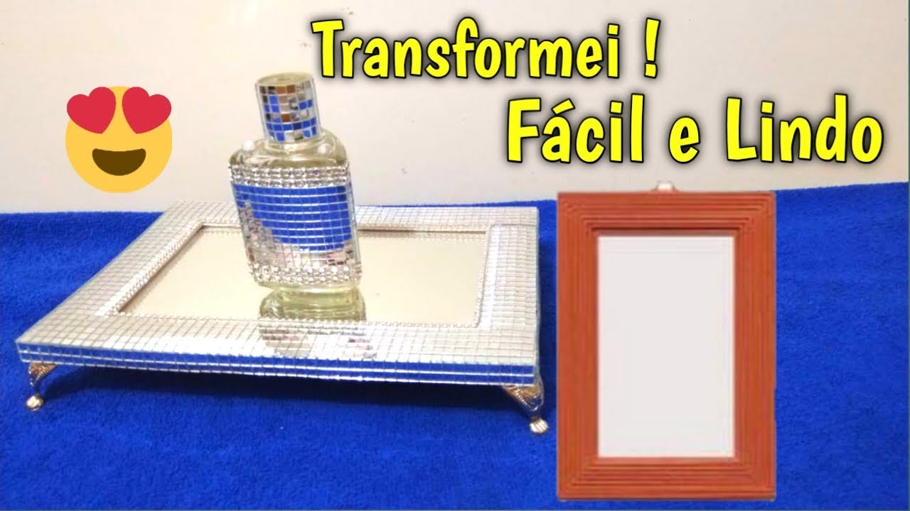 Artesanato Reciclando Espelho e transformando em Bandeja Espelhada DIY Faça Você Mesmo
