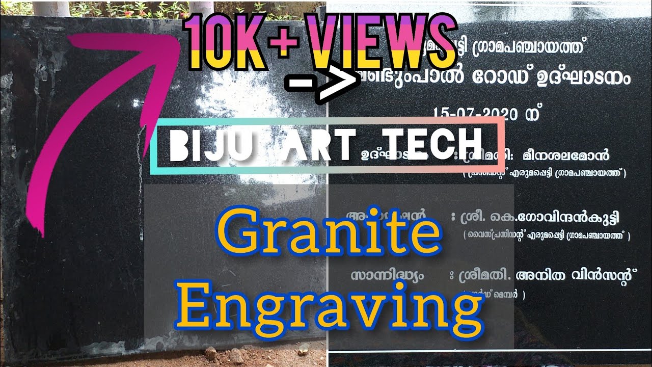 Granite engraving | with chemical | sticker | paint | BIJU ART TECH