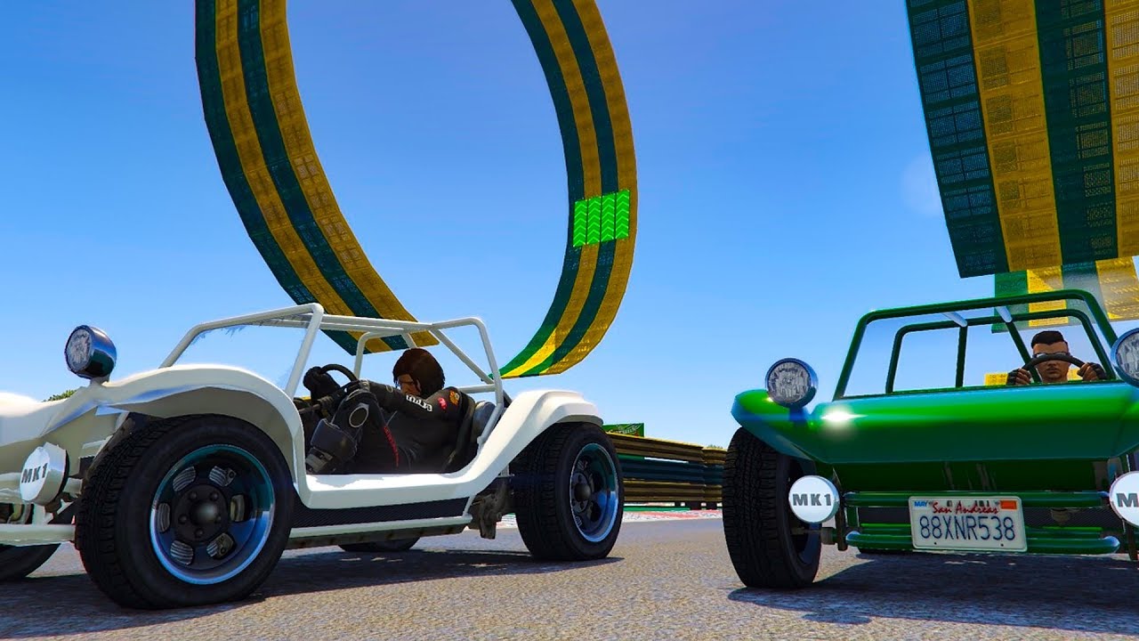 Exploding Go Karts Stunt Race - GTA V Online Funny Moments | JeromeACE