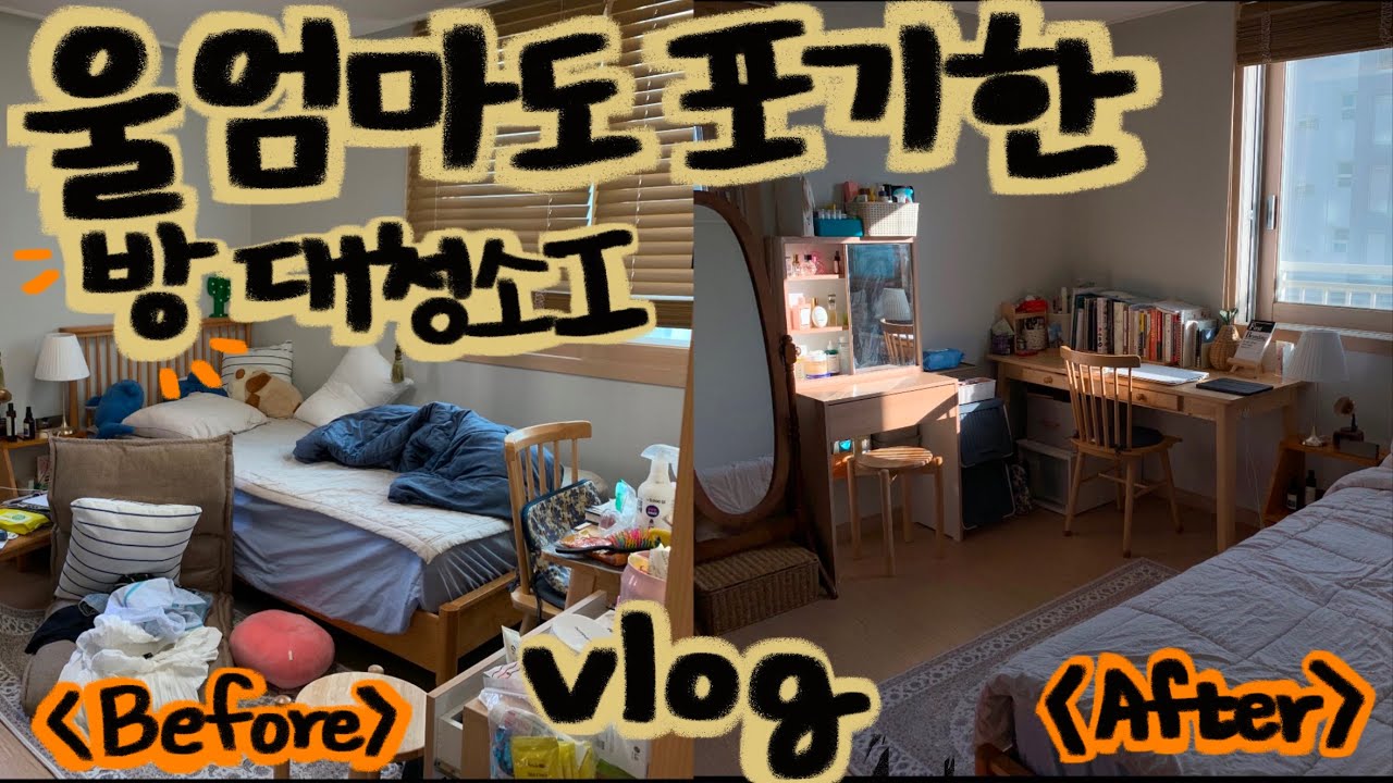 vlog | 귀찮러의 방청소 브이로그☝️ | 우리 엄마도 포기한 내방 같이 청소해요🥹 | 방구조 바꾸기 | 대청소