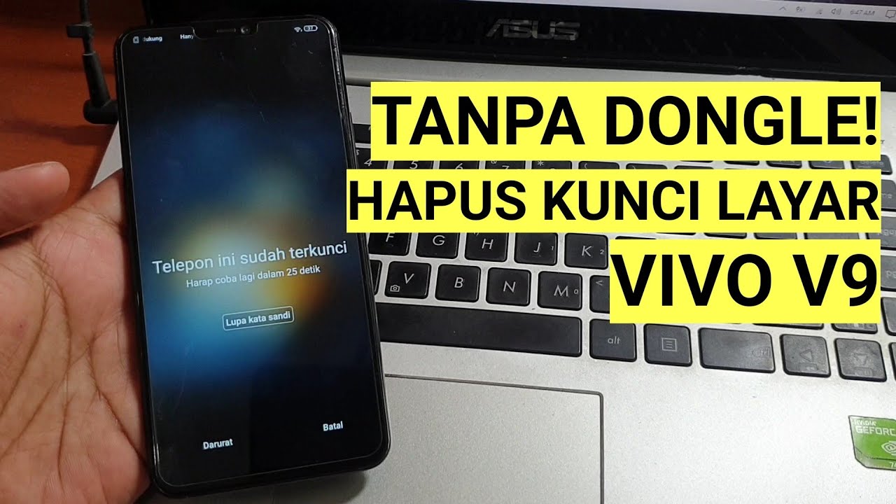 Cara Hapus Pola Kunci Layar Vivo V9 Lupa Pola Pin Sandi Tanpa Dongle dan Box Flash