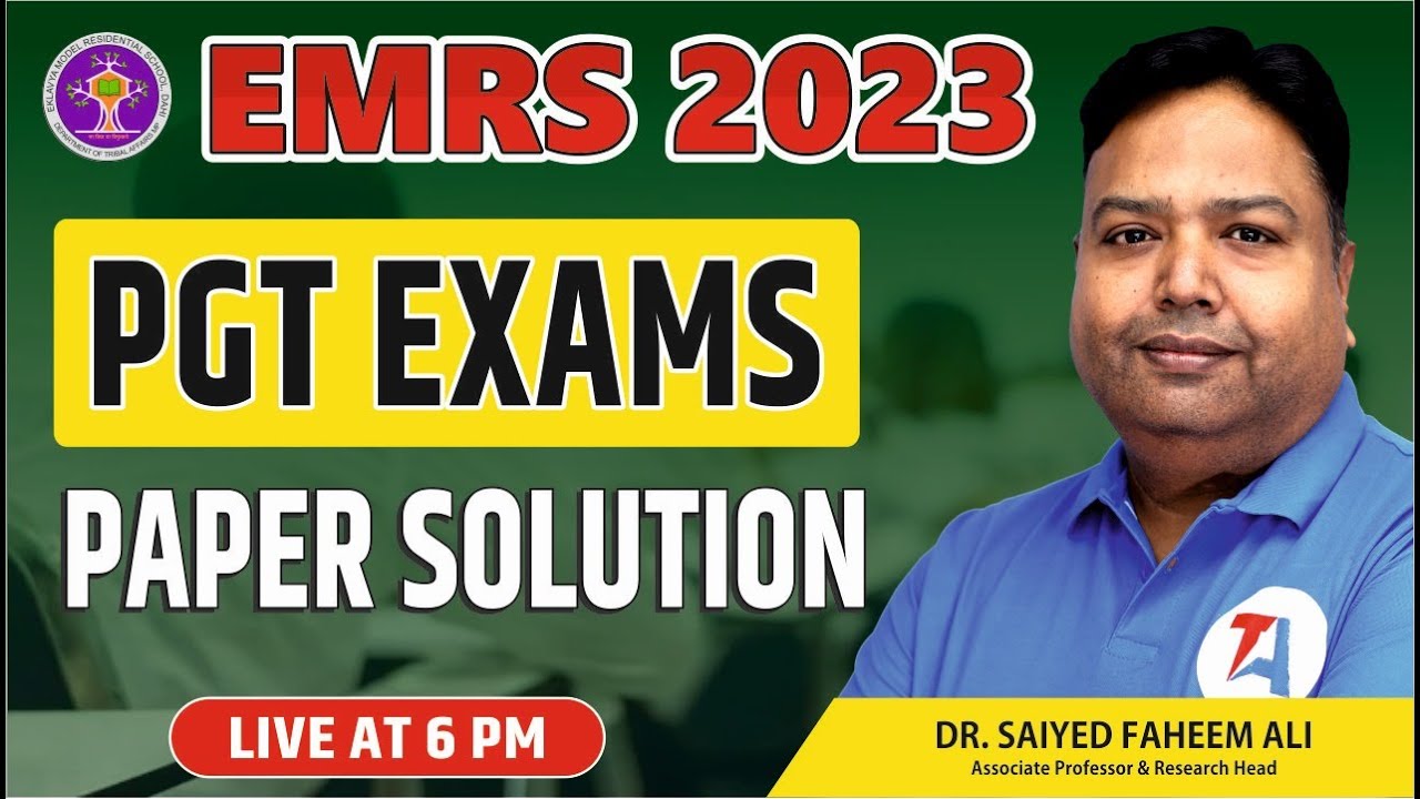 EMRS 2023 PGT Question Paper Solution | EMRS PGT Answer Key 2023 | EMRS Exam Analysis & Cutoff