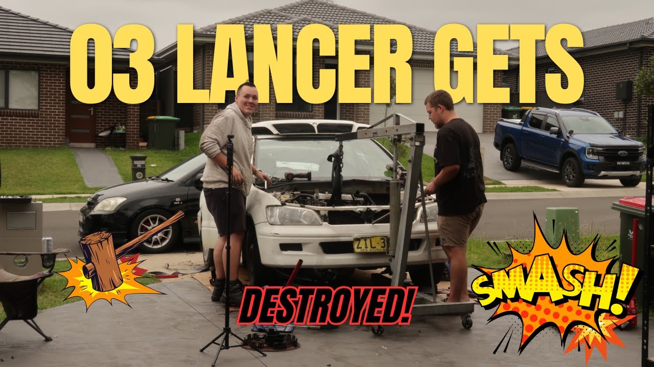 Destroying a 2003 lancer & pulling the engine -  Mataylah Meis