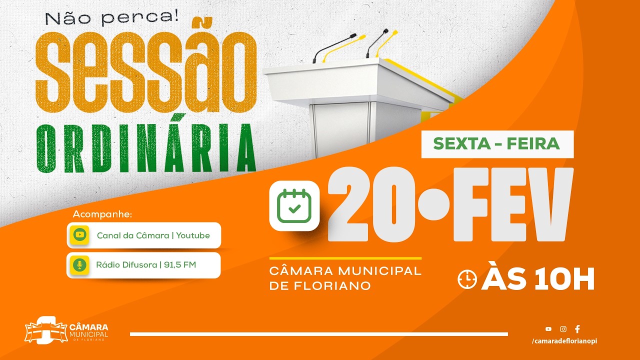 #transmissão - SESSÃO DA CÂMARA MUNICIPAL / Floriano-PI [ 20 - 02 - 2026 ]