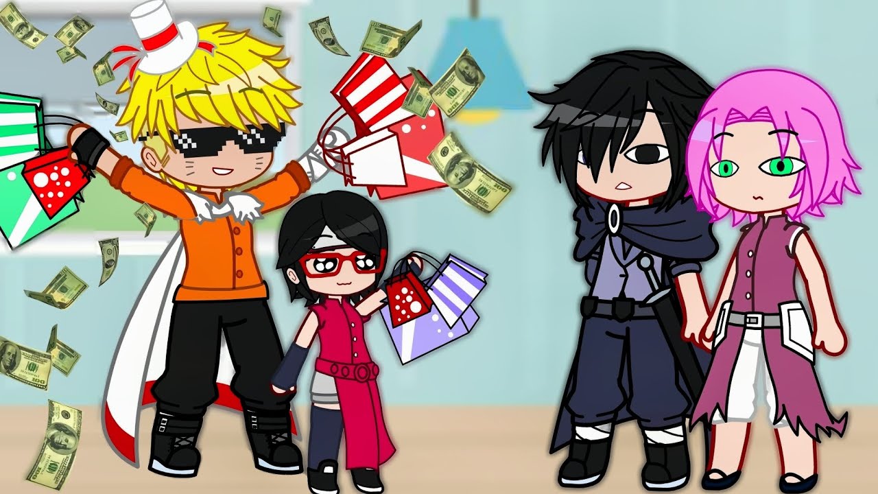 Let’s Play Family 😎 || Naruto Sakura Sasuke || Gacha Club