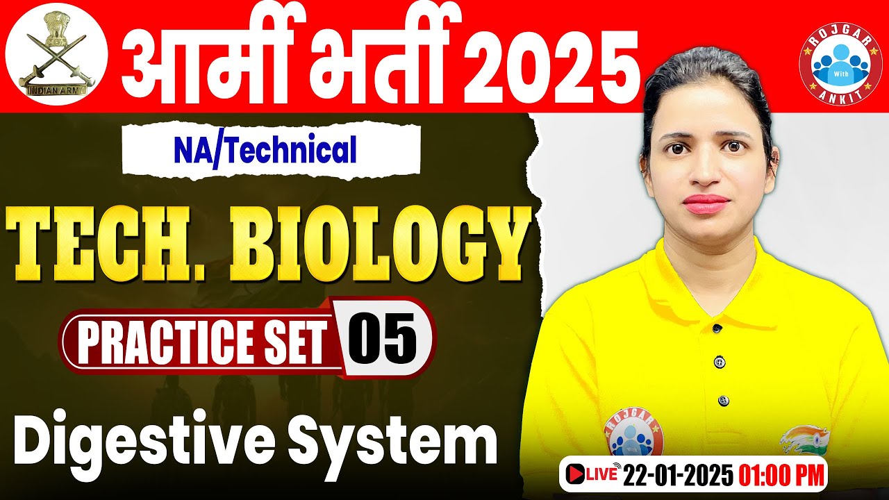 Army Practice Set 2025 | Digestive System | Tech Biology for Army Nursing Assistant By Bhawna Ma'am
