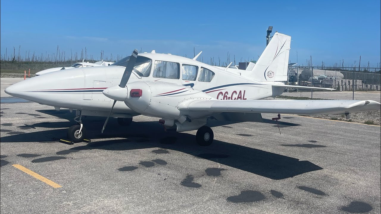 Flight test in Abaco, Bahamas in a Piper PA-23-250 Turbo Aztec