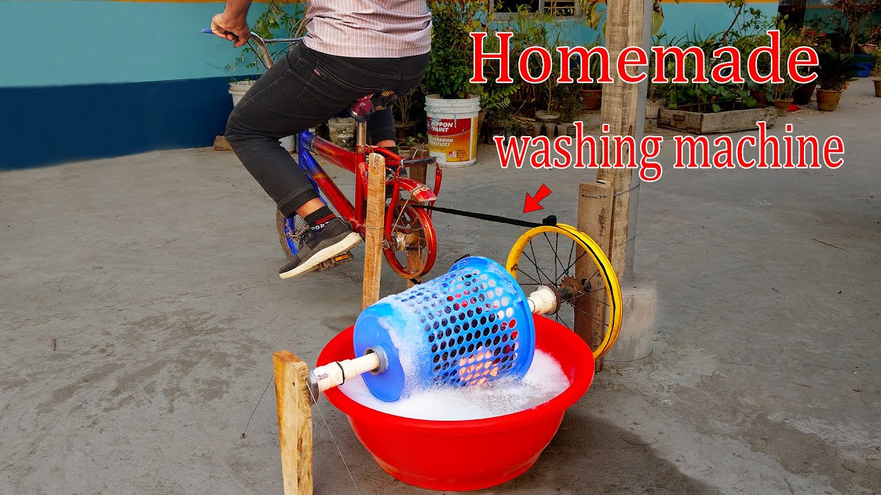 How to build a bicycle powered washing machine | Washing Machine at Home