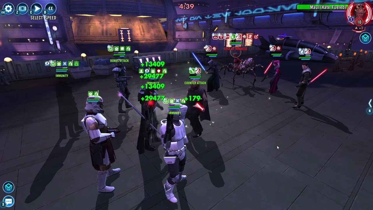 SWGOH - DTMG (Gideon 9 DC) vs Stranger (Spider Maul FDC) - Arena