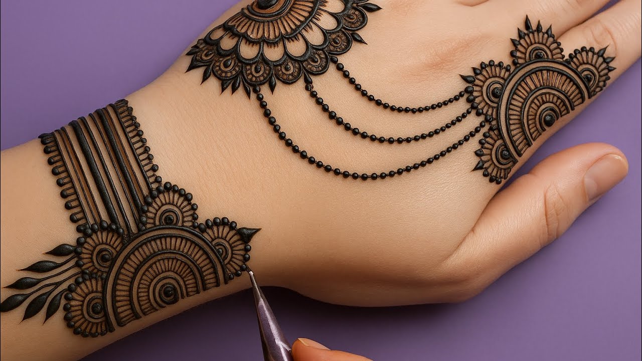 Very Beautiful Prettiest Henna Designfor Back Hand Beautiful Easy Eid HennaDesign #eidmehndi