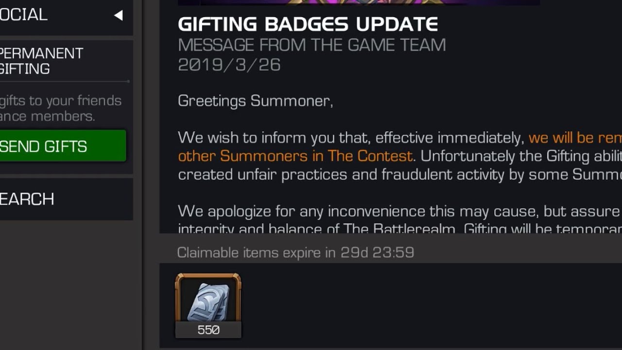 ANOTHER 550 UNITS FOR FREE FOR GIFTING BADGE! (MCOC)