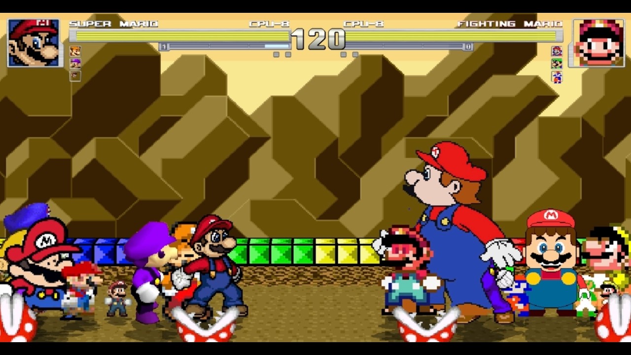 8 Mario’s vs. 8 Mario’s 8v8 Absolute War (Super Mario Bros) + Bonus Sonic Battle | M.U.G.E.N