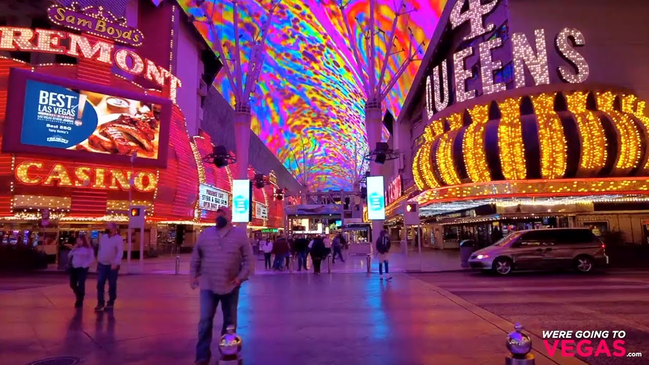 Walking Fremont Street Experience - Viva Vision Light Shows Downtown Las Vegas