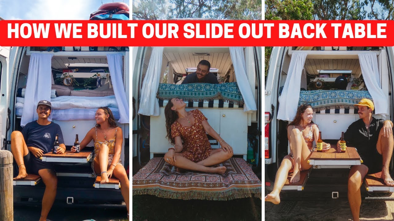 Van Build: Unique SLIDE OUT TABLE Feature on our Self-Converted Renault Master | Van Life DIY Inspo