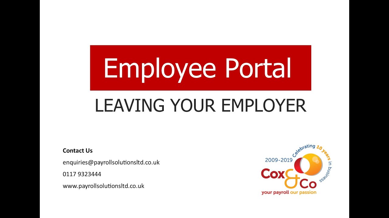 Employee Portal   Leaving your employer (HLP009) - Subtitled