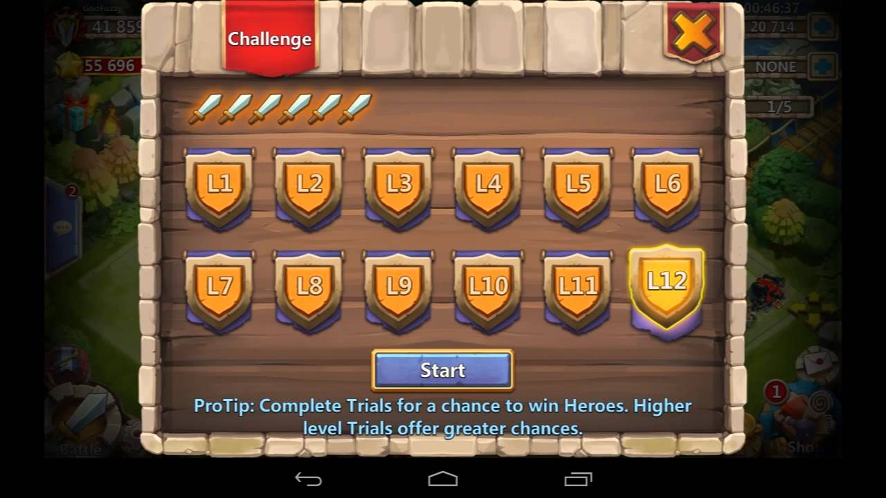 Hero Trials: Boomin 'n' Zappin Past L12 - Castle Clash D134