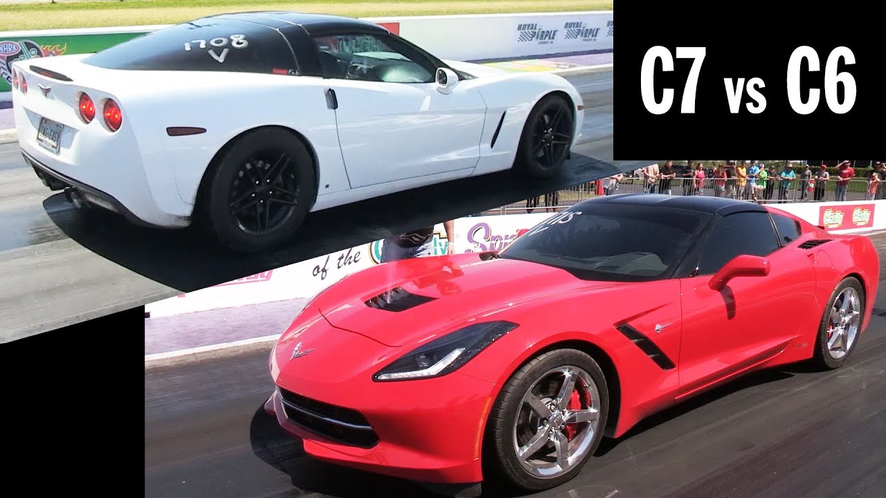 C7 vs C6 - 10 Second Corvettes - Great Race!