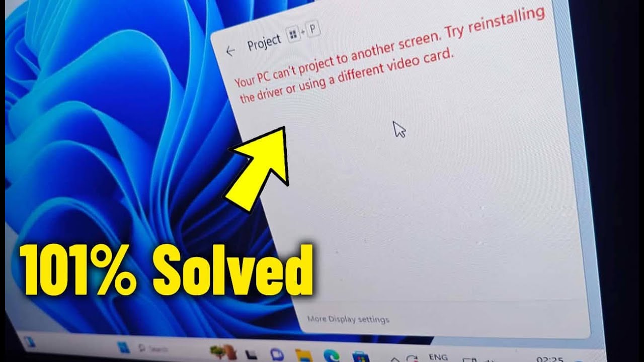 Ваш компьютер не может передавать изображение на другой экран в Windows 11/10/8 - Ошибка решена ✅