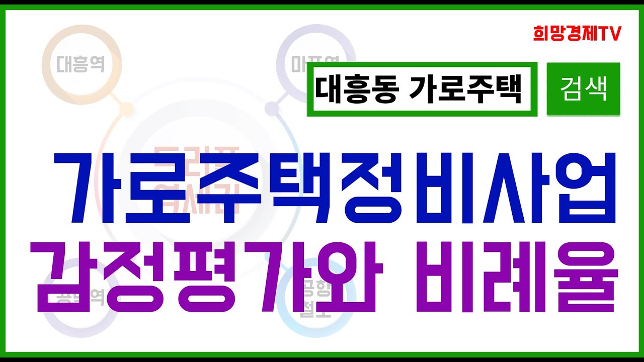[가로주택정비사업] 가로주택정비사업 감정평가와 비례율, 가로주택정비사업투자 길라잡이 #가로주택정비사업