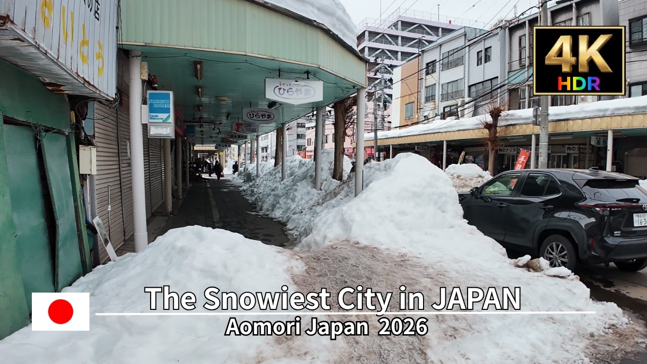 Aomori's Frozen Streets | Raw Winter Walk Through Japan's Snowiest City