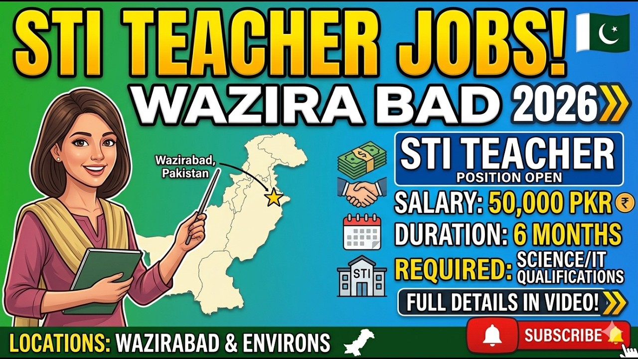 STI Jobs Wazirabad 2026 | 50,000 Salary | 6 Months Teaching Internship Apply Now science, art